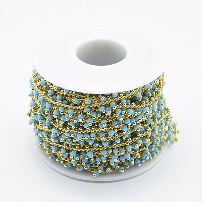Handmade Glass Beaded Chains CHC-I026-H-01G-1
