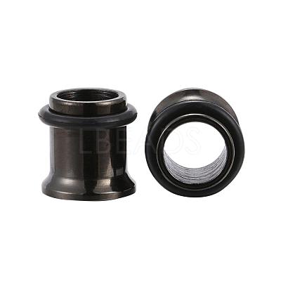 12Pcs 6 Colors 316 Surgical Stainless Steel Screw Ear Gauges Flesh Tunnels Plugs STAS-YW0001-15-1