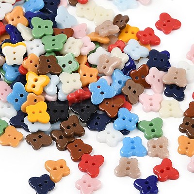 2-Hole Glass Buttons PORC-R010-09-1