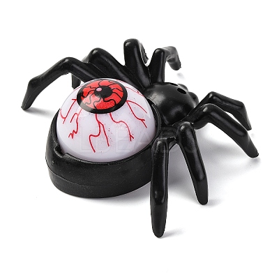 Halloween Resin Spider with Scary Eyeball LED Light Figurines Ornament AJEW-Z036-01A-1