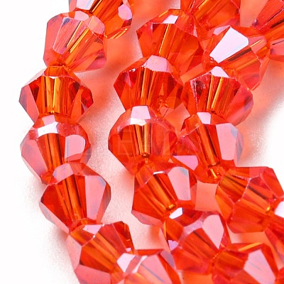 Transparent Electroplate Glass Beads Strands GLAA-F029-4mm-C14-1