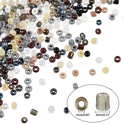 8/0 Glass Seed Beads SEED-NB0001-12A-3mm-1