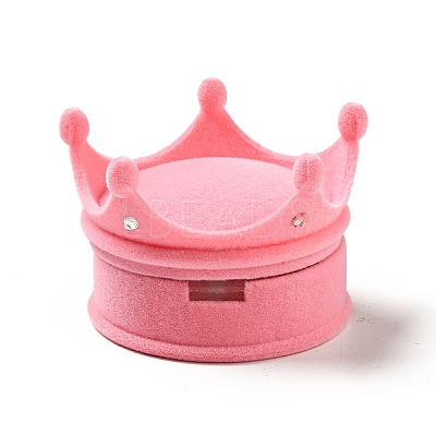 Flocking Plastic Crown Finger Ring Boxes LS-CON-B008-01D-1