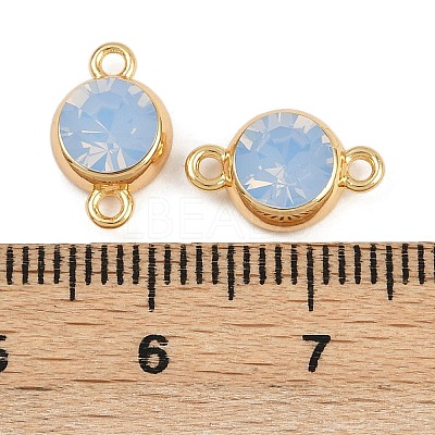 Brass Pave Cubic Zirconia Connector Charms KK-H078-06G-01-1
