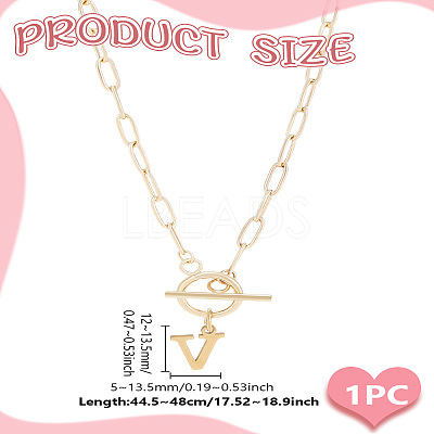 304 Stainless Steel Letter Pendant Necklaces NJEW-LP0001-52V-G-1