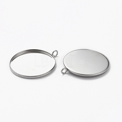 Non-Tarnish 304 Stainless Steel Pendant Cabochon Settings LS-STAS-L253-011B-P-1
