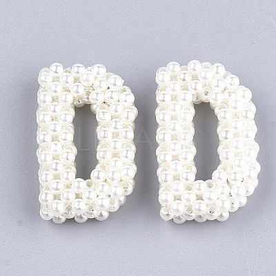 Handmade ABS Plastic Imitation Pearl Woven Beads FIND-T039-18-D-1