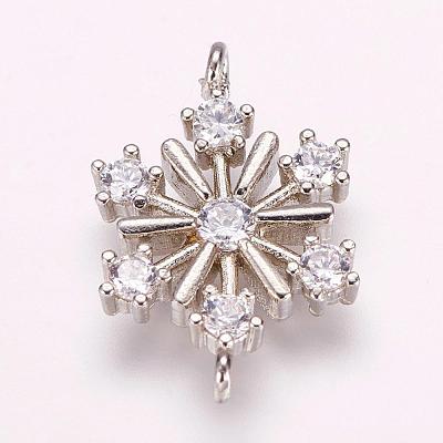 Brass Micro Pave Cubic Zirconia Links ZIRC-E118-25P-1