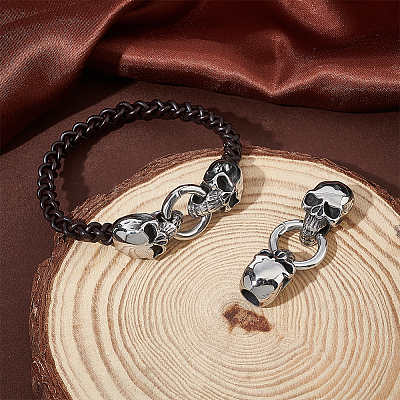 2 Sets Tibetan Style 304 Stainless Steel Spring Gate Rings STAS-UN0040-63-1