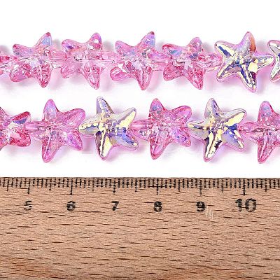Electroplate Transparent Glass Beads Strands EGLA-Q136-01A-13-1