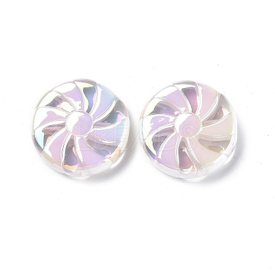 UV Plating Opaque Acrylic Beads X-OACR-P010-02-1