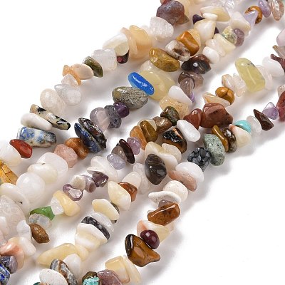 Natural & Synthetic Gemstone Chips Beads Strands G-L154-21-1