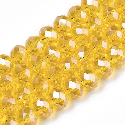 Electroplate Glass Beads Strands EGLA-A034-T1mm-A04-1