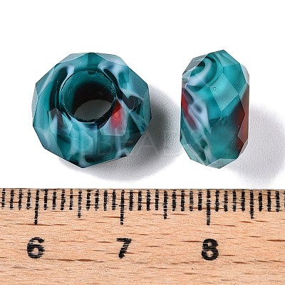 Two Tone Glass European Beads GDA009-6-1
