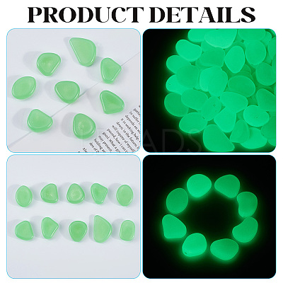 1 Set Resin Luminous Glow in the Dark Pebbles Stone DJEW-CN0001-40D-1
