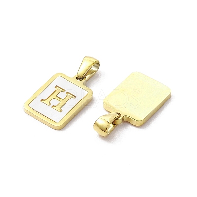 Ion Plating(IP) 304 Stainless Steel Pave Shell Pendants X-STAS-G327-01G-H-1
