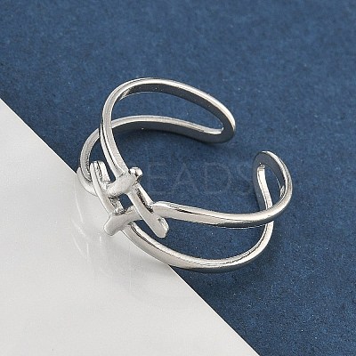 304 Stainless Steel Open Cuff Rings for Women RJEW-A079-04B-P-1