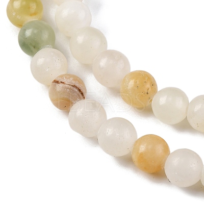 Natural Green Banded Calcite(Afghan Jade) Beads Strands G-B130-6mm-01-1