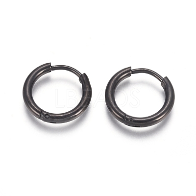 304 Stainless Steel Huggie Hoop Earrings EJEW-F111A-14mm-B-1
