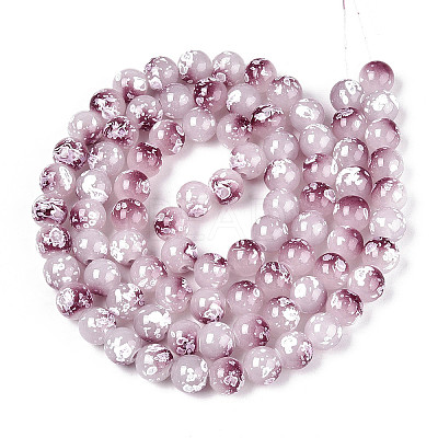 Baking Paint Glass Beads Strands DGLA-N015-10mm-05-1