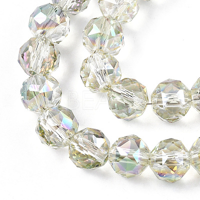 Electroplate Transparent Glass Beads Strands X-EGLA-N002-34C-C09-1