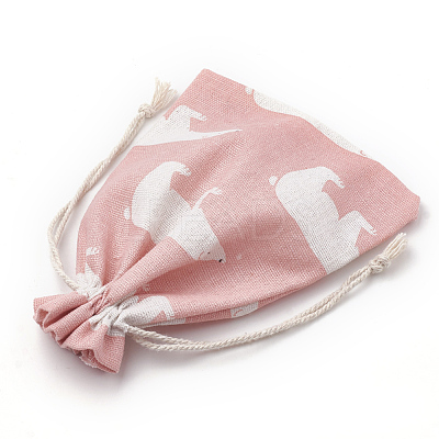 Polycotton(Polyester Cotton) Packing Pouches Drawstring Bags ABAG-S003-01B-1