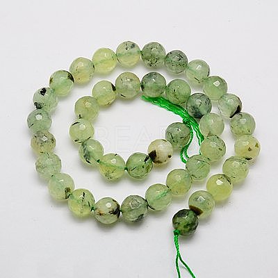 Natural Prehnite Beads Strands G-G457-6mm-03F-1