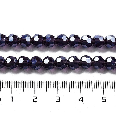 Electroplate Transparent Glass Beads Strands EGLA-A035-T6mm-A15-1