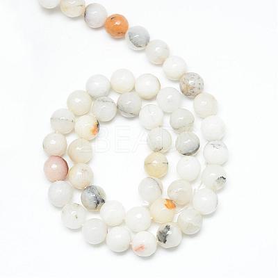 Natural Agate Bead Strands G-R346-8mm-26-1