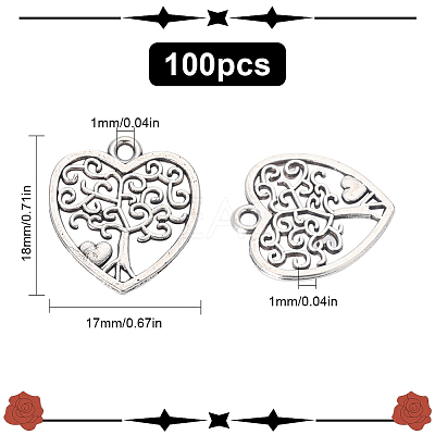 100Pcs Tibetan Style Alloy Pendants FIND-SC0005-68-1