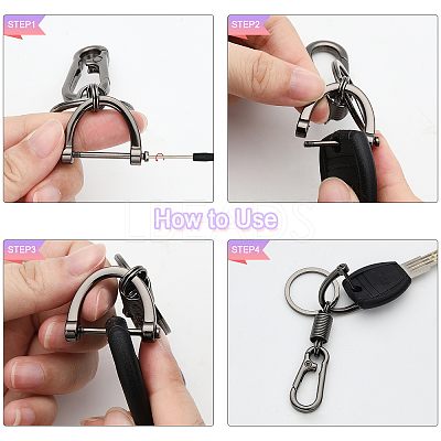 4Pcs 2 Colors Zinc Alloy Push Gate Snap Keychain Clasp Findings FIND-CA0005-88-1