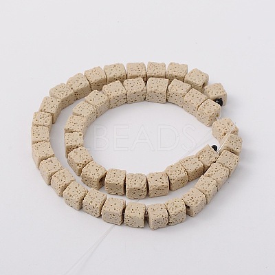 Synthetic Lava Rock Bead Strands G-N0104-8mm-17-1
