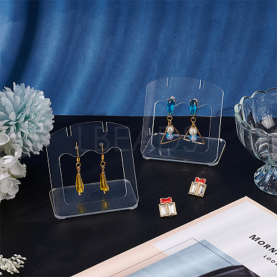 Acrylic Slant Bacl Earring Display Stands EDIS-WH0031-28A-02-1