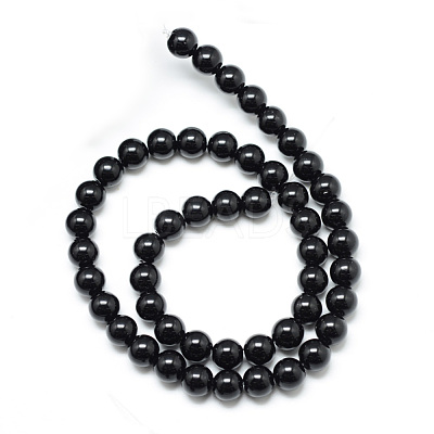 Synthetic Black Stone Bead Strands X-G-R345-4mm-35-1-1