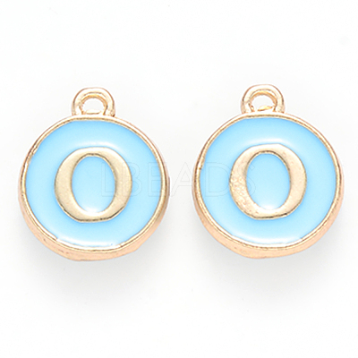 Golden Plated Alloy Enamel Charms ENAM-S118-04O-1
