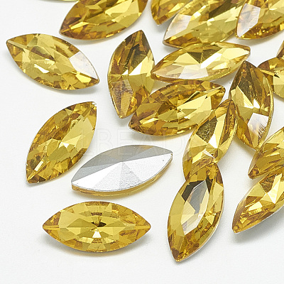 Pointed Back Glass Rhinestone Cabochons RGLA-T083-7x15mm-22-1