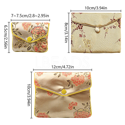 Embroidery Damask Cloth Pouches Set ABAG-NB0001-14-1