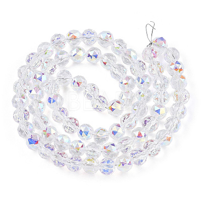 Electroplate Transparent Glass Beads Strands EGLA-N002-34C-C03-1