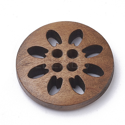 4-Hole Wooden Buttons X-WOOD-S040-35-1