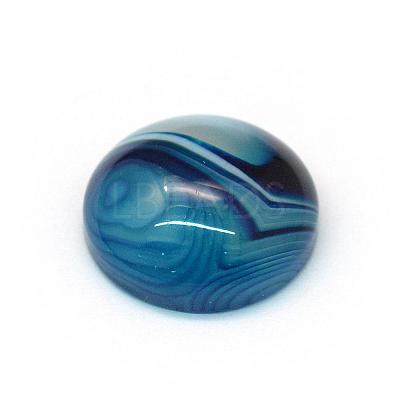Dyed Natural Striped Agate/Banded Agate Cabochons G-R348-16mm-01-1