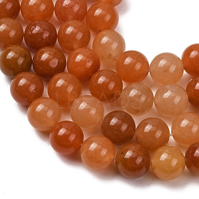 Natural Red Aventurine Bead Strands G-G735-39-8mm-1