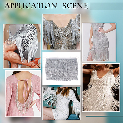Polyester Tassel Lace Trim SRIB-WH0011-251A-02-1