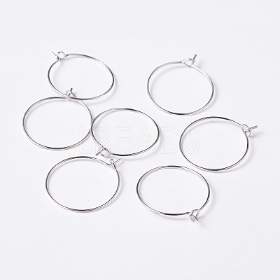 Silver Color Plated Brass Earring Hoops X-EC067-1S-1
