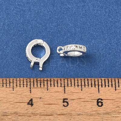 Rack Plating Brass Micro Pave Clear Cubic Zirconia Enhancer Shortener Bails KK-F883-12S-1
