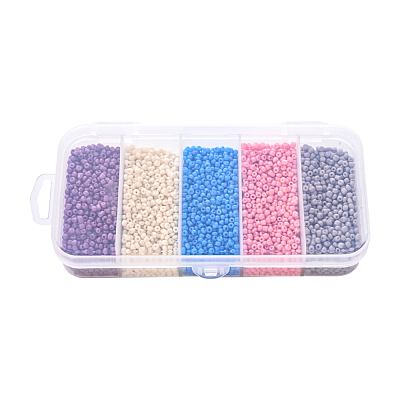 90G 5 Colors 12/0 Baking Paint Glass Seed Beads SEED-YW0001-14A-1