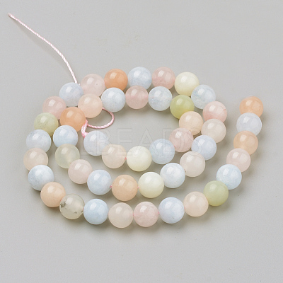 Natural Morganite Beads Strands X-G-Q961-08-8mm-1