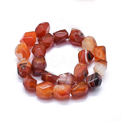 Natural Banded Agate/Striped Agate Beads Strands G-I245-33-1