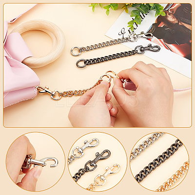 3Pcs 3 Colors Iron Bag Curb Chains DIY-WR0001-94-1