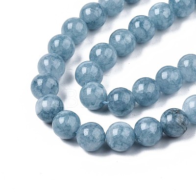 Dyed Natural Quartz Round Bead Strands X-G-R173-8mm-03-1