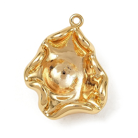 Nuggets Brass Pendant Cabochon Settings for Pearl KK-B137-06G-1